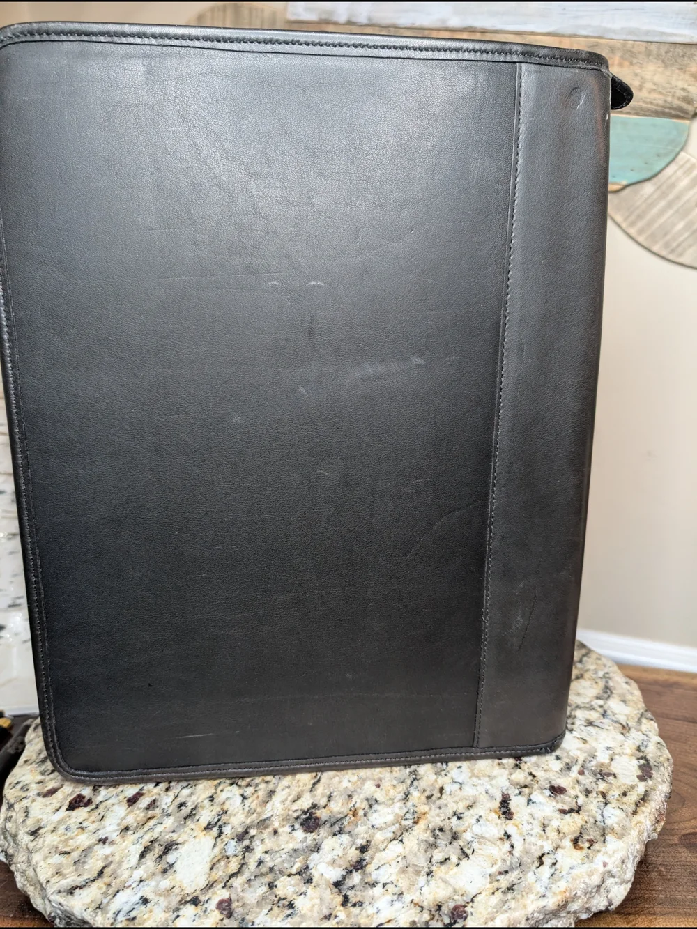 Coach Black Leather Zipper Portfolio
